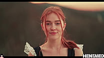 Hot stunning red head young girl fuck her tight vagina with a huge dildo with a lot of cum sperm and intense orgasm