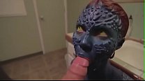 Comic book cosplay blowjob