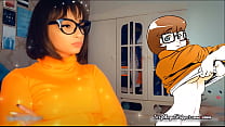 Velma Fucks Dragon Creampie and BJ – Cosplay Velma Scooby doo – Fazendo boquete ate gozar na boca